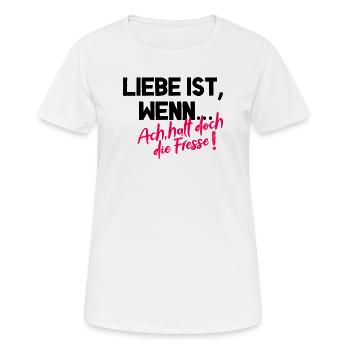 Oh Shut Up – Shirt amusant - T-shirt respirant Femme - blanc - Devant - AI Model Female 172 dark (172cm)