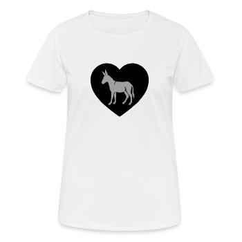 Esel - Frauen T-Shirt atmungsaktiv - Weiß - Vorne - AI Model Female 172 dark (172cm)