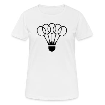 Badminton Federball mit Schläger Fächer - Frauen T-Shirt atmungsaktiv - Weiß - Vorne - AI Model Female 172 dark (172cm)