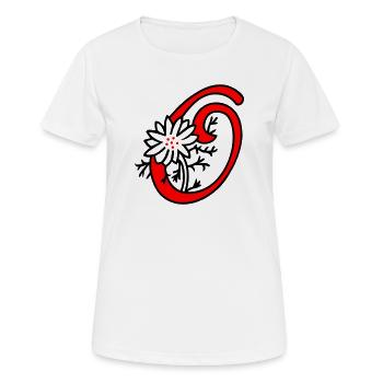 Lettre O Initiale - T-shirt respirant Femme - blanc - Devant - AI Model Female 172 dark (172cm)