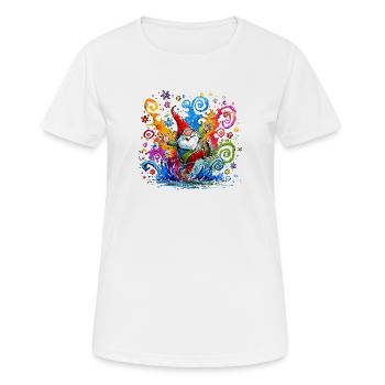 Bunter Gnom mit Farbspritzern - Frauen T-Shirt atmungsaktiv - Weiß - Vorne - AI Model Female 172 dark (172cm)