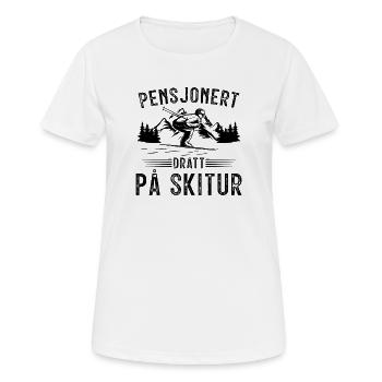Retraité emmené en vacances au ski - T-shirt respirant Femme - blanc - Devant - AI Model Female 172 dark (172cm)