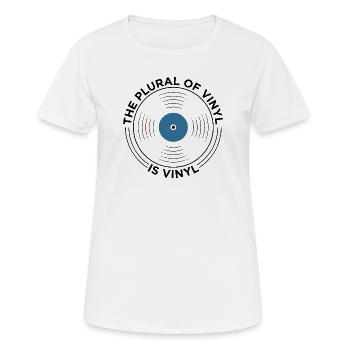 The Plural Of Vinyl Is Vinyl Record Lover Graphic - Frauen T-Shirt atmungsaktiv - Weiß - Vorne - AI Model Female 172 dark (172cm)