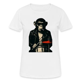 Chimp Rebel Drummer - Women's Breathable T-Shirt - white - Front - AI Model Female 172 dark (172cm)