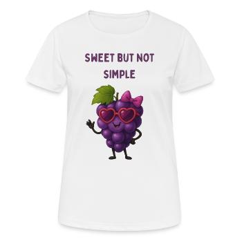 Süß, aber nicht simpel – Traube - Frauen T-Shirt atmungsaktiv - Weiß - Vorne - AI Model Female 172 dark (172cm)