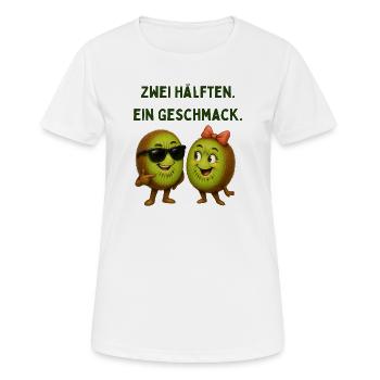 Zwei Hälften Ein Geschmack Kiwi - Frauen T-Shirt atmungsaktiv - Weiß - Vorne - AI Model Female 172 dark (172cm)