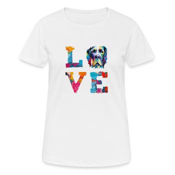 Great Dane Love Colorful Abstract Paint Splatter - Women's Breathable T-Shirt - white - Front - AI Model Female 172 dark (172cm)