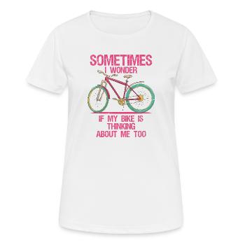 Funny Cycling Bike Rider Bike Rider Track Racing - Women's Breathable T-Shirt - white - Front - AI Model Female 172 dark (172cm)