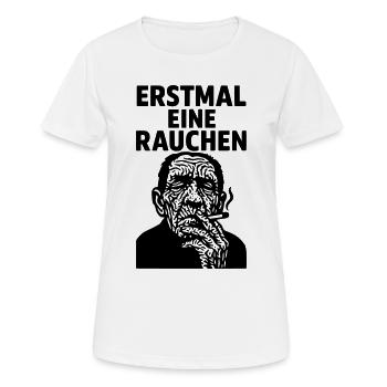 Smoke a first - Women's Breathable T-Shirt - white - Front - AI Model Female 172 dark (172cm)