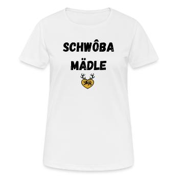 Schwoba Mädle Schwäbisch - Frauen T-Shirt atmungsaktiv - Weiß - Vorne - AI Model Female 172 dark (172cm)