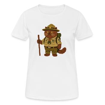Le Chat d’Aventure : BKH Scout - T-shirt respirant Femme - blanc - Devant - AI Model Female 172 dark (172cm)