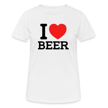 I love Beer (Farben änderbar) - Frauen T-Shirt atmungsaktiv - Weiß - Vorne - AI Model Female 172 dark (172cm)