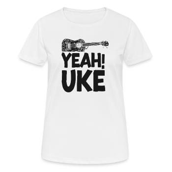 Hawaiian Ukulele Uke yes! Uke - Women's Breathable T-Shirt - white - Front - AI Model Female 172 dark (172cm)