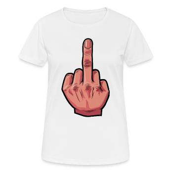 Illustration au doigt puant - T-shirt respirant Femme - blanc - Devant - AI Model Female 172 dark (172cm)