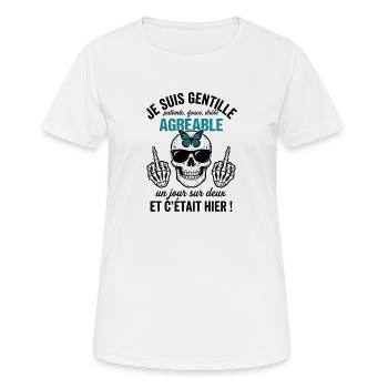 Kind But Not Stupid Unusual Gift Humor - Women's Breathable T-Shirt - white - Front - AI Model Female 172 dark (172cm)