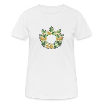Blätterkranz Lorbeer Natur Wappen - Frauen T-Shirt atmungsaktiv - Weiß - Vorne - AI Model Female 172 dark (172cm)