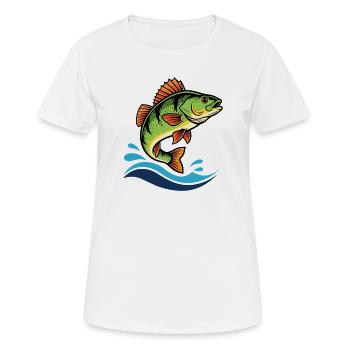 Colorful perch perch fishing - Women's Breathable T-Shirt - white - Front - AI Model Female 172 dark (172cm)