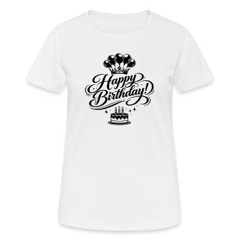 Joyeux anniversaire - T-shirt respirant Femme - blanc - Devant - AI Model Female 172 dark (172cm)