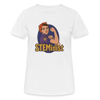 Rosie Power, STEMiniste, - T-shirt respirant Femme - blanc - Devant - AI Model Female 172 dark (172cm)