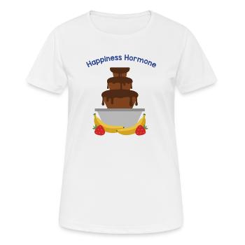 Fontaine de chocolat hormone du bonheur - T-shirt respirant Femme - blanc - Devant - AI Model Female 172 dark (172cm)