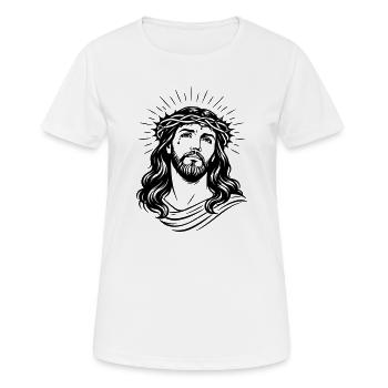 Jesus Christus - Frauen T-Shirt atmungsaktiv - Weiß - Vorne - AI Model Female 172 dark (172cm)