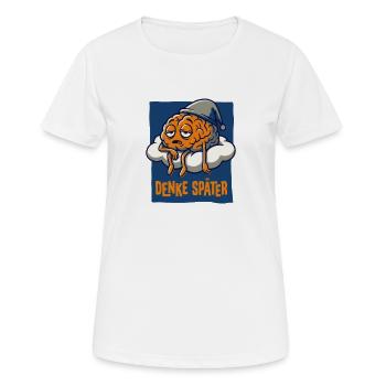 Think later. - Women's Breathable T-Shirt - white - Front - AI Model Female 172 dark (172cm)