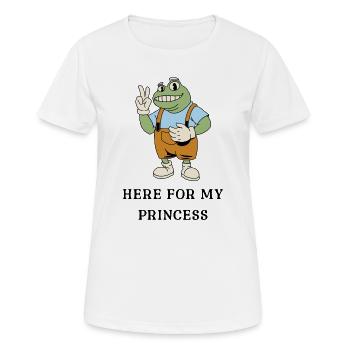 Frosch Peace-Latzhose - Frauen T-Shirt atmungsaktiv - Weiß - Vorne - AI Model Female 172 dark (172cm)