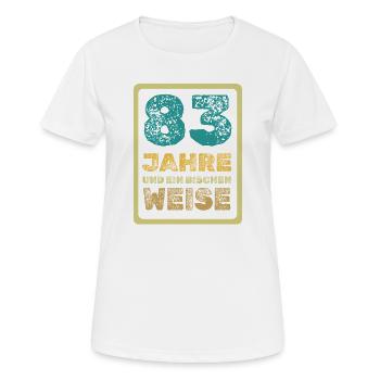 Age 83 - Women's Breathable T-Shirt - white - Front - AI Model Female 172 dark (172cm)