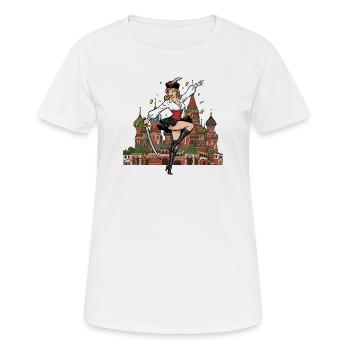 Pin-up russe de Moscou - T-shirt respirant Femme - blanc - Devant - AI Model Female 172 dark (172cm)