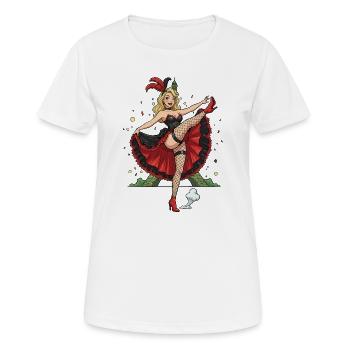 Pinup de Paris Cancan - T-shirt respirant Femme - blanc - Devant - AI Model Female 172 dark (172cm)