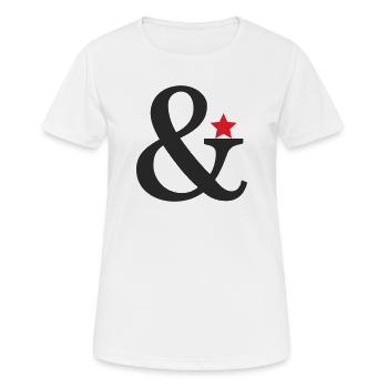 Ampersand with red star accent - Women's Breathable T-Shirt - white - Front - AI Model Female 172 dark (172cm)