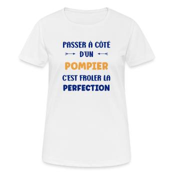 Feuerwehrmann - Frauen T-Shirt atmungsaktiv - Weiß - Vorne - AI Model Female 172 dark (172cm)