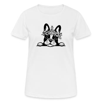 Französische Bulldogge - Frauen T-Shirt atmungsaktiv - Weiß - Vorne - AI Model Female 172 dark (172cm)