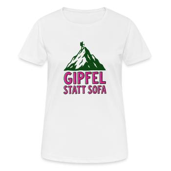 Gipfel statt Sofa - Frauen T-Shirt atmungsaktiv - Weiß - Vorne - AI Model Female 172 dark (172cm)
