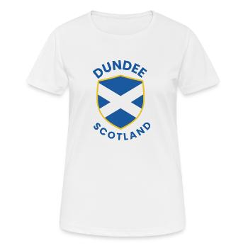 Blason de Dundee Satire, Cimier - T-shirt respirant Femme - blanc - Devant - AI Model Female 172 dark (172cm)