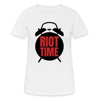 Riot Time – Mutiges rotes Textdesign - Frauen T-Shirt atmungsaktiv - Weiß - Vorne - AI Model Female 172 dark (172cm)