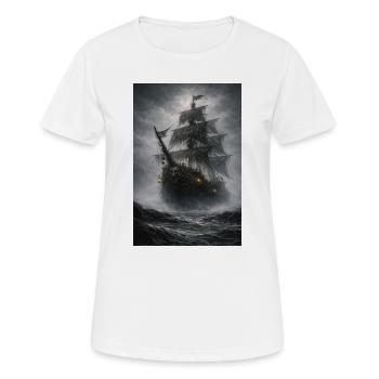 Le navire pirate fantôme dans le brouillard - T-shirt respirant Femme - blanc - Devant - AI Model Female 172 dark (172cm)