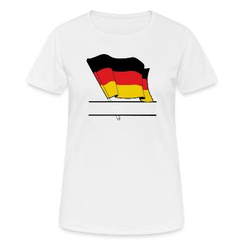 Deutsche Flagge – Namensraum - Frauen T-Shirt atmungsaktiv - Weiß - Vorne - AI Model Female 172 dark (172cm)
