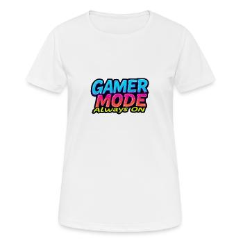 Mode Gamer Toujours Activé - T-shirt respirant Femme - blanc - Devant - AI Model Female 172 dark (172cm)