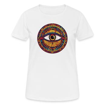 Œil en mosaïque arc-en-ciel - T-shirt respirant Femme - blanc - Devant - AI Model Female 172 dark (172cm)