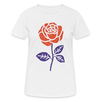Rose orange avec tige violette - T-shirt respirant Femme - blanc - Devant - AI Model Female 172 dark (172cm)