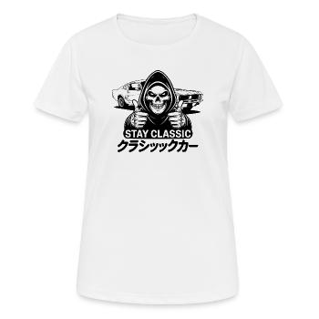 Stay Classic – Skull Art with Japanese Classic Car - Women's Breathable T-Shirt - white - Front - AI Model Female 172 dark (172cm)