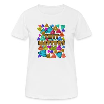 Message coloré sur les émoticônes : Ça compte ! - T-shirt respirant Femme - blanc - Devant - AI Model Female 172 dark (172cm)