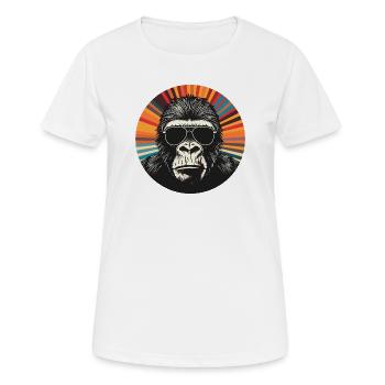 Gorilla Retro Sonnenbrille Pop Art - Frauen T-Shirt atmungsaktiv - Weiß - Vorne - AI Model Female 172 dark (172cm)