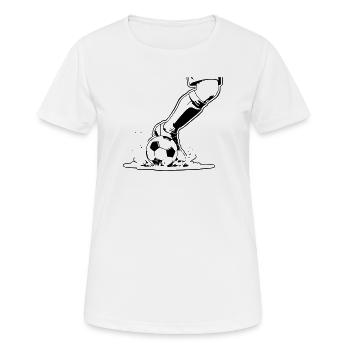 Fußball Schuss Nahaufnahme Kick Vektor - Frauen T-Shirt atmungsaktiv - Weiß - Vorne - AI Model Female 172 dark (172cm)