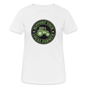 Soutenez votre agriculteur local - T-shirt respirant Femme - blanc - Devant - AI Model Female 172 dark (172cm)