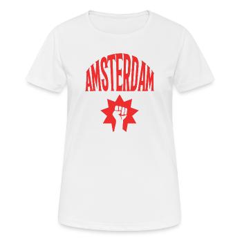 Amsterdam - Frauen T-Shirt atmungsaktiv - Weiß - Vorne - AI Model Female 172 dark (172cm)