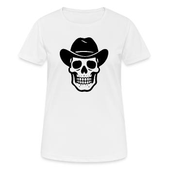 Western Skull - Frauen T-Shirt atmungsaktiv - Weiß - Vorne - AI Model Female 172 dark (172cm)