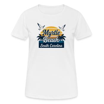 Myrtle Beach, South Carolina Retro-Sonnenuntergangsurlaub - Frauen T-Shirt atmungsaktiv - Weiß - Vorne - AI Model Female 172 dark (172cm)