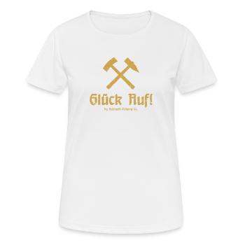 Bonne chance! - Ruhrpott - Zeche - Zollverein - T-shirt respirant Femme - blanc - Devant - AI Model Female 172 dark (172cm)